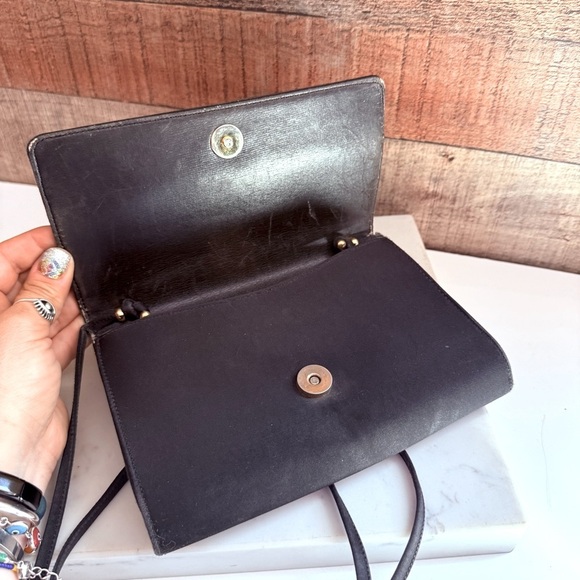 Vintage Givenchy Calfskin Satin Emblem Crossbody Black - Picture 7 of 16